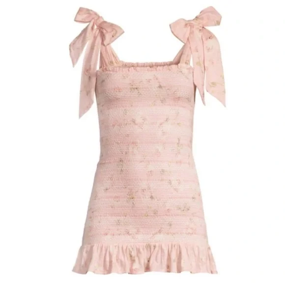 LoveShackFancy Norna Dress Ballet Pink Size Large LIKE NEW - Picture 6 of 11
